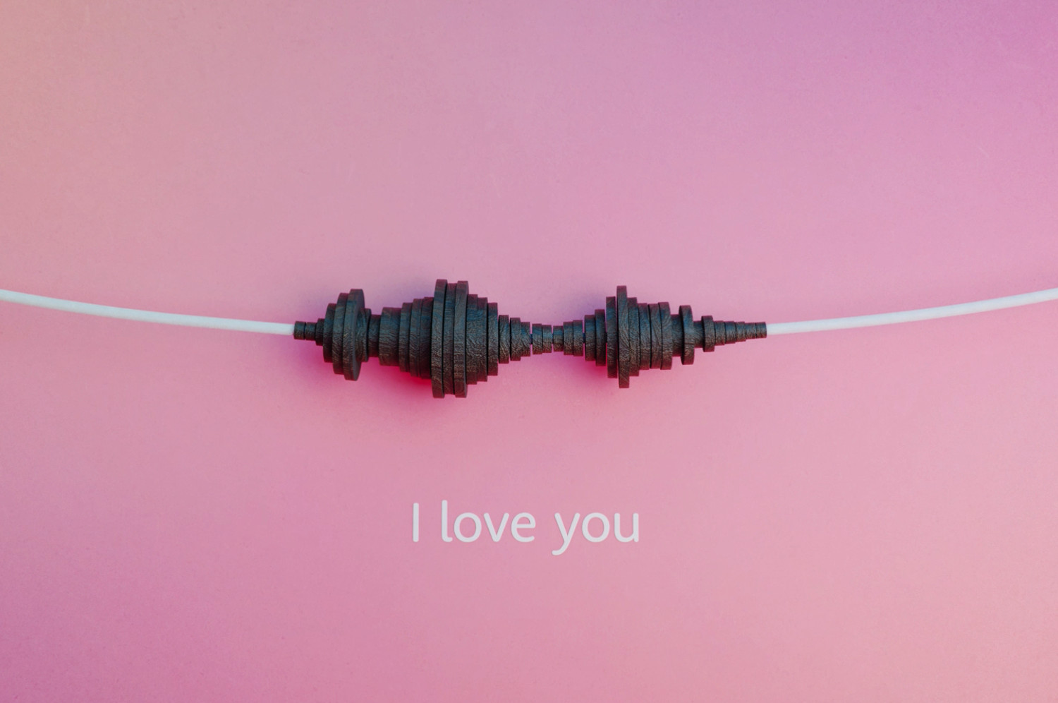 "I love you" - Vorschau einer Soundwave-Kette zum Thema "Digitale Kunst: David Bizer verwandelt Töne in Schmuck"