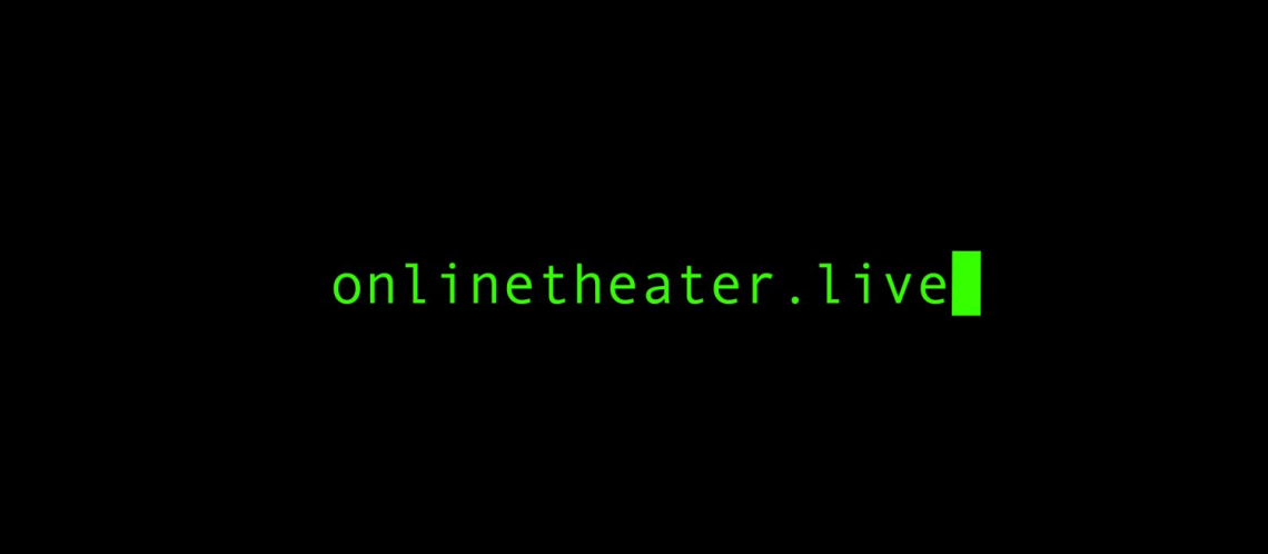 Online Theater Live Logo mit Cursor neon grün schwarzer Hintergrund