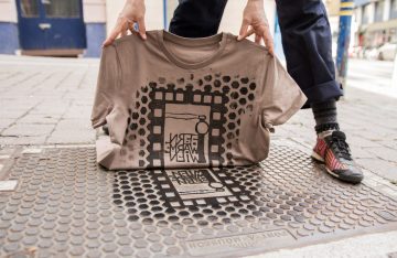 Straße Farbe T-Shirt Mann zum Artikelthema Raubdruckerin