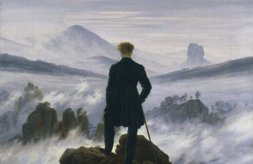 Ausschnitt von dem Gemälde Der Wanderer über dem Nebelmeer von Caspar David Friedrich zum Artikel Wanderlust in Berlin Ausstellung zeigt den Kult der Romantik